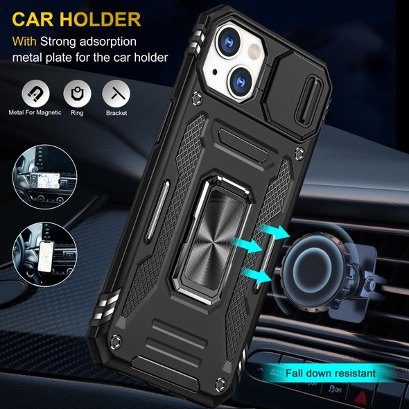 Armor PC + TPU Camera Shield Phone Case - iPhone 13(Black)