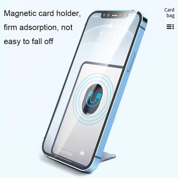 CY133H Silicone Magnetic Phone Holder with Card Holder Function(Midnight Blue)