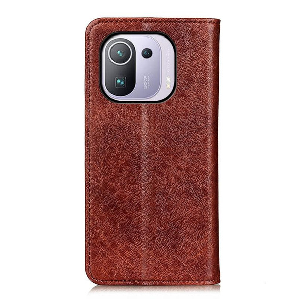 Xiaomi Mi 11 Pro 5G / 4G Magnetic Crazy Horse Texture Horizontal Flip Leather Case with Holder & Card Slots & Wallet(Brown)