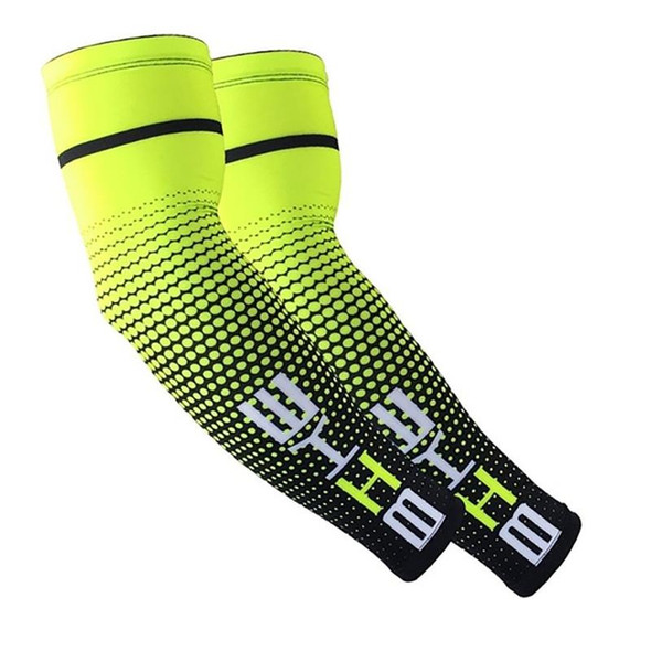 1 Pair Cool Men Cycling Running Bicycle UV Sun Protection Cuff Cover Protective Arm Sleeve Bike Sport Arm Warmers Sleeves, Size:XXL (Green)