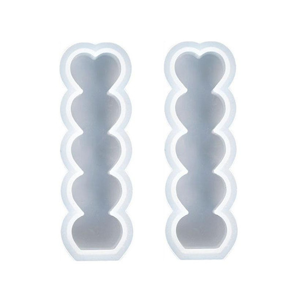 2 PCS D2111-1 DIY Drop Mold Heart Candle Silicone Mold