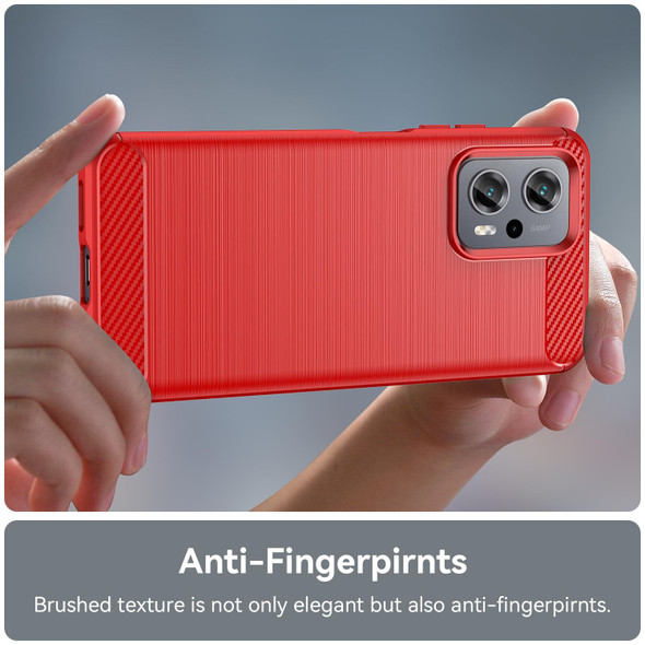 Xiaomi Poco X4 GT Brushed Texture Carbon Fiber TPU Phone Case(Red)