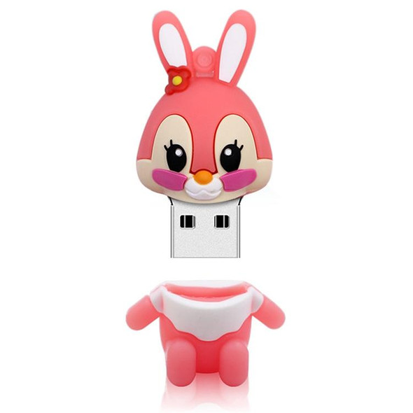 Cartoon Bunny Style Silicone USB 2.0 Flash disk, Special for All Kinds of Festival Day Gifts,Pink (16GB)