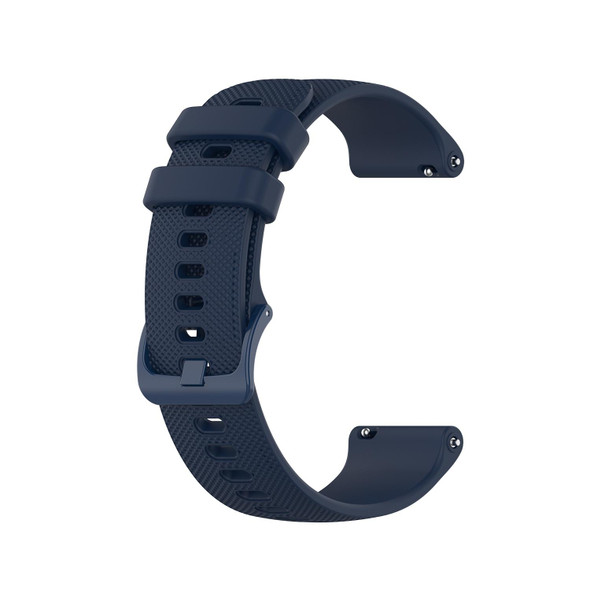 Samsung Galaxy Watch5 Pro 45mm 20mm Plaid Solid Color Silicone Watch Band(Midnight Blue)