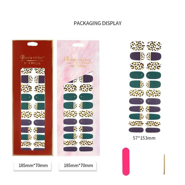 22 Fingers Shiny Onion Powder Starry Waterproof Nail Sticker(ZX-3027)