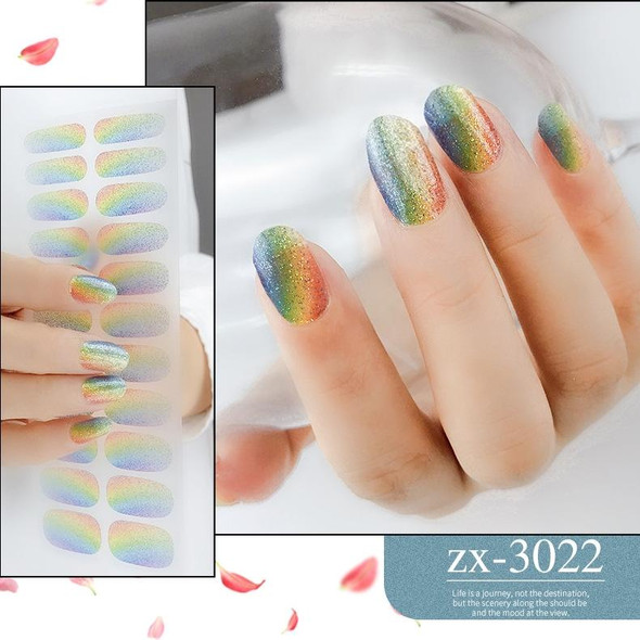 22 Fingers Shiny Onion Powder Starry Waterproof Nail Sticker(ZX-3022)