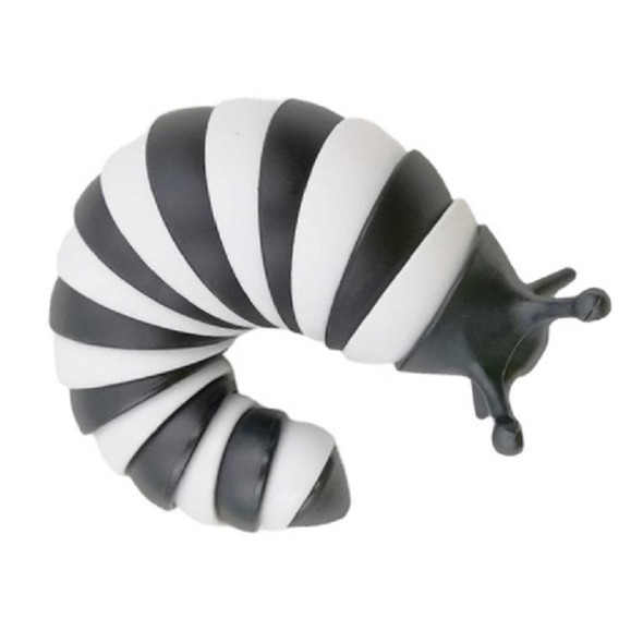 2 PCS Creepy Caterpillar Decompression Toy(Black White )