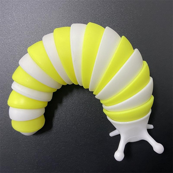 2 PCS Creepy Caterpillar Decompression Toy(Yellow White)