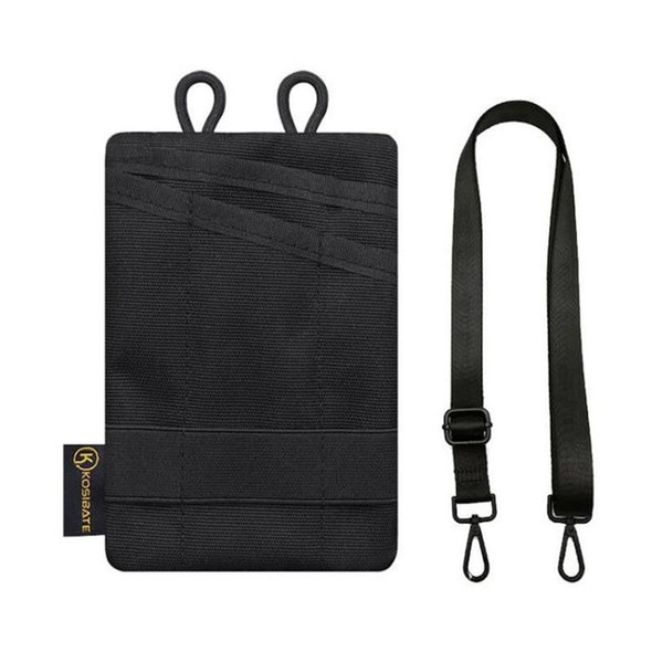 KOSIBATE H250 Outdoor Portable Card Holder Key Storage Bag with Shoulder Strap (Black)