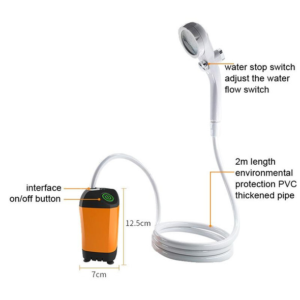 Outdoor Bath Artifact Field Dormitory Simple Electric Shower, Specification: Basic Model 4400mAh