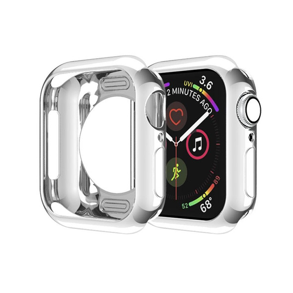 Apple Watch Series 5 & 4 40mm Plating TPU Round Hole Hollowing Protective Case(Silver)