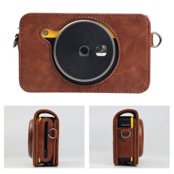 Kodak Mini Shot2 Retro / C210R instax Full Body Camera PU Leather Case Bag with Strap (Brown)