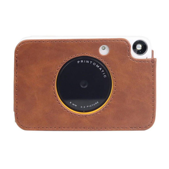 Kodak PRINTOMATIC Full Body Camera PU Leather Case Bag with Strap (Brown)