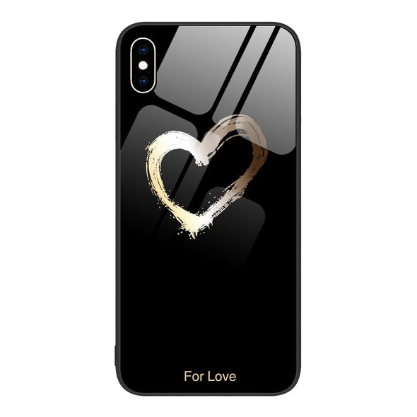 Colorful Painted Glass Phone Case - iPhone XS Max(Black Love)