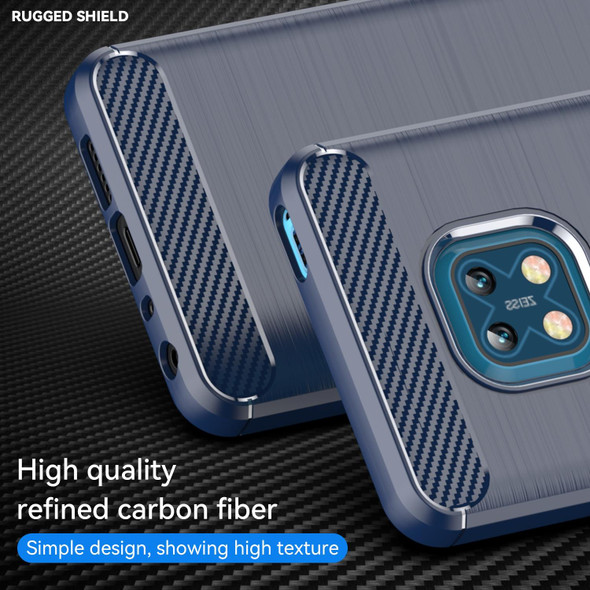 Nokia XR20 Brushed Texture Carbon Fiber TPU Phone Case(Blue)