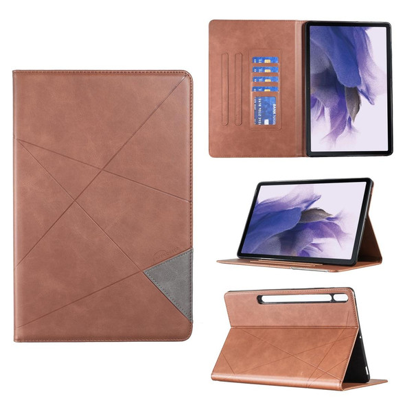 Samsung Galaxy Tab S8 / Tab S7+ / Tab S7 FE Prismatic Leather Tablet Case(Brown)