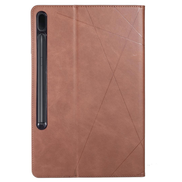 Samsung Galaxy Tab S8 / Tab S7+ / Tab S7 FE Prismatic Leather Tablet Case(Brown)