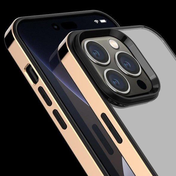3 in 1 Electroplated Frame Phantom Phone Case - iPhone 14 Max(Sierra Blue)