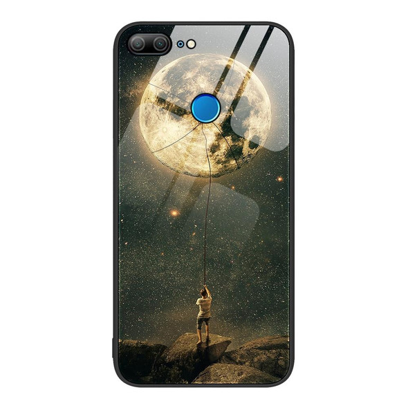 Honor 9 Lite Colorful Painted Glass Phone Case(Moon)