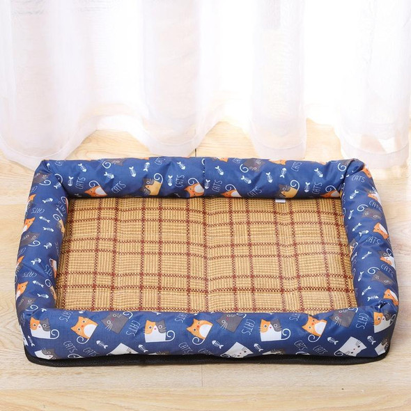YD-XD03 Summer Pet Breathable Cooler Mat Pet Bed, Size: 50x40cm(Deep Blue Cat)