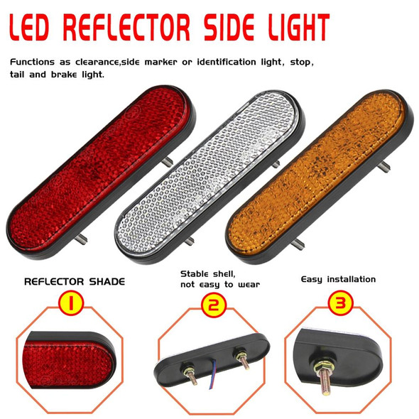 2 PCS 24LED Reflector Brake Light Turn Signal Light(White Shell White Light)