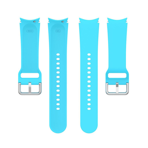Samsung Galaxy Watch 5 40mm Official Silicone Silver Round Buckle Watch Band(Sky Blue)