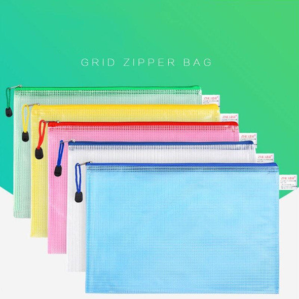 10 PCS Zipper Plastic Mesh Document File Bag, Random Color Delivery, Size: 33.5*23cm