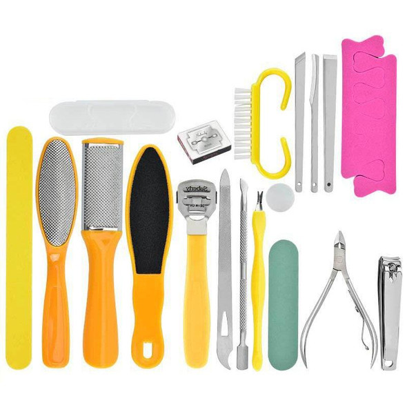 20 In 1 Foot File Grinding Exfoliating Manicure And Pedicure Kit(Yellow)