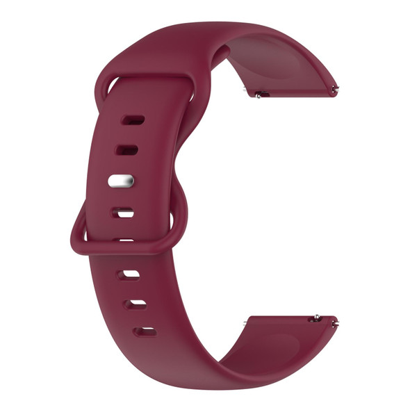 Samsung Galaxy Watch 5 Pro 45mm 20mm Butterfly Buckle Solid Color Silicone Watch Band(Burgundy)