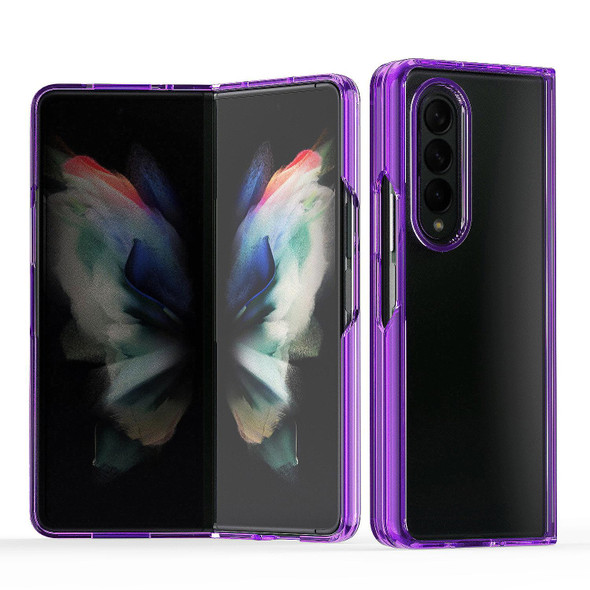 Samsung Galaxy Z Fold3 5G Acrylic + TPU Transparent Protective Phone Case(Purple)