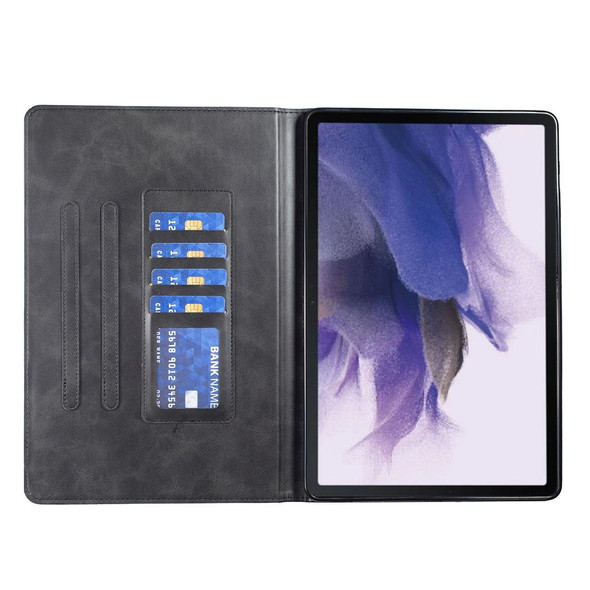 Samsung Galaxy Tab S8 / Tab S7+ / Tab S7 FE Prismatic Leather Tablet Case(Black)
