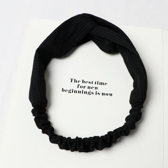 5 PCS Women Temperament Knitting Cross Shape Hair Band(Black)