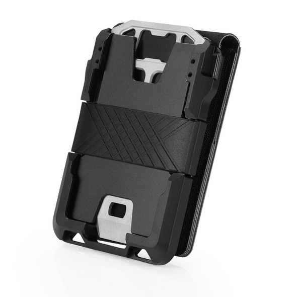 Outdoor Multi-function RFID Aluminum Alloy Ultra-thousand Black Tool Card Case (Black)