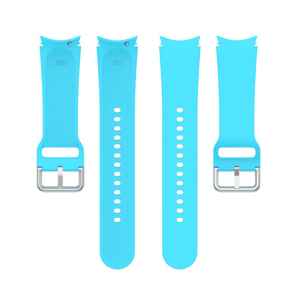 Samsung Galaxy Watch 5 Pro 45mm Official Silicone Silver Round Buckle Watch Band(Sky Blue)