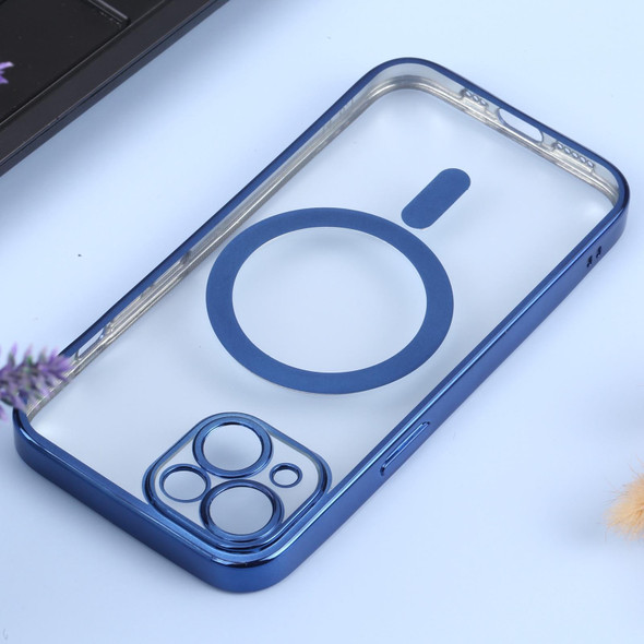 MagSafe Electroplating Straight TPU Phone Case - iPhone 13(Dark Blue)