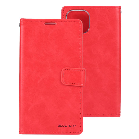 GOOSPERY BLUE MOON Crazy Horse Texture Leather Case - iPhone 14 Pro Max(Red)