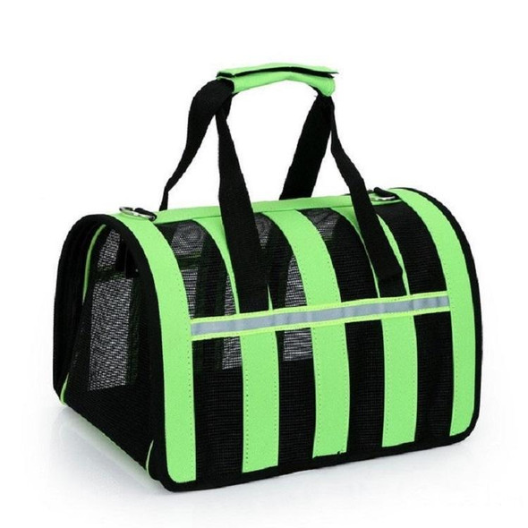 Foldable Mesh Breathable Pets Go Out Portable Diagonal Carrying Bag, Size:L(Green)