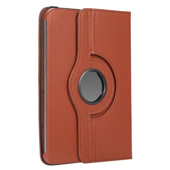 7 inch Tablet 360 Degree Rotation Litchi Texture Flip Leatherette Tablet Case(Brown)