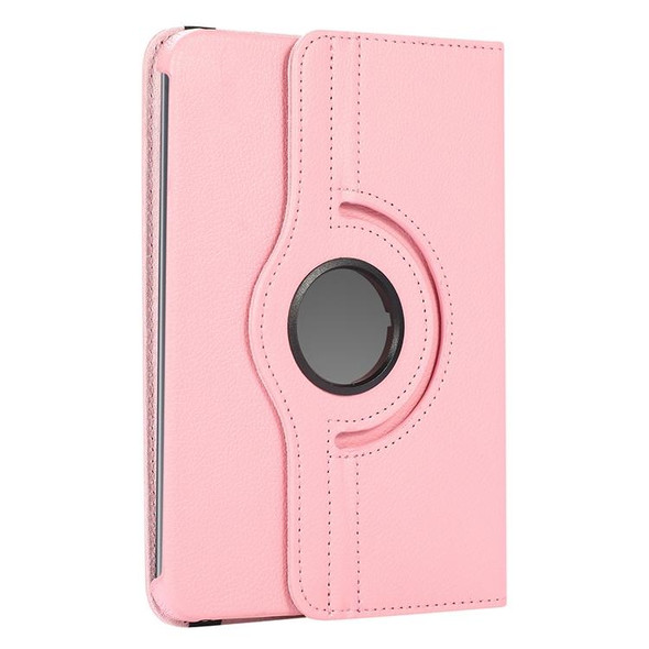 8 inch Tablet 360 Degree Rotation Litchi Texture Flip Leatherette Tablet Case(Pink)