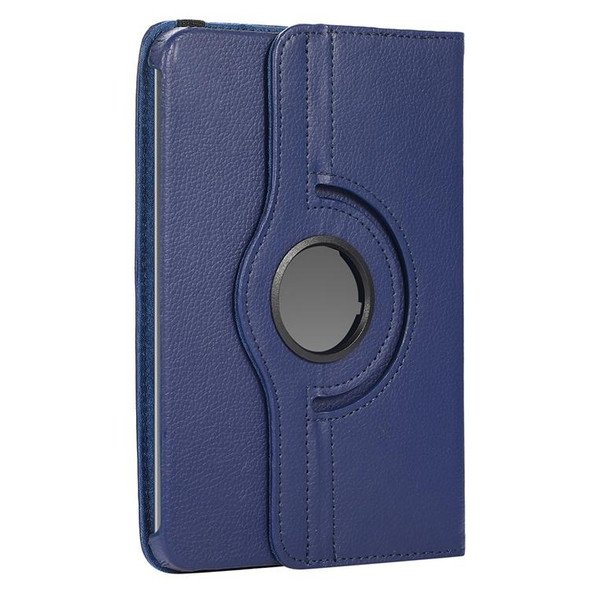 8 inch Tablet 360 Degree Rotation Litchi Texture Flip Leatherette Tablet Case(Blue)