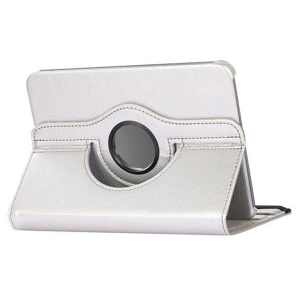8 inch Tablet 360 Degree Rotation Litchi Texture Flip Leatherette Tablet Case(White)