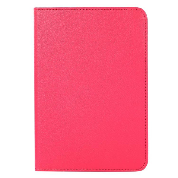 7 inch Tablet 360 Degree Rotation Litchi Texture Flip Leatherette Tablet Case(Rose Red)