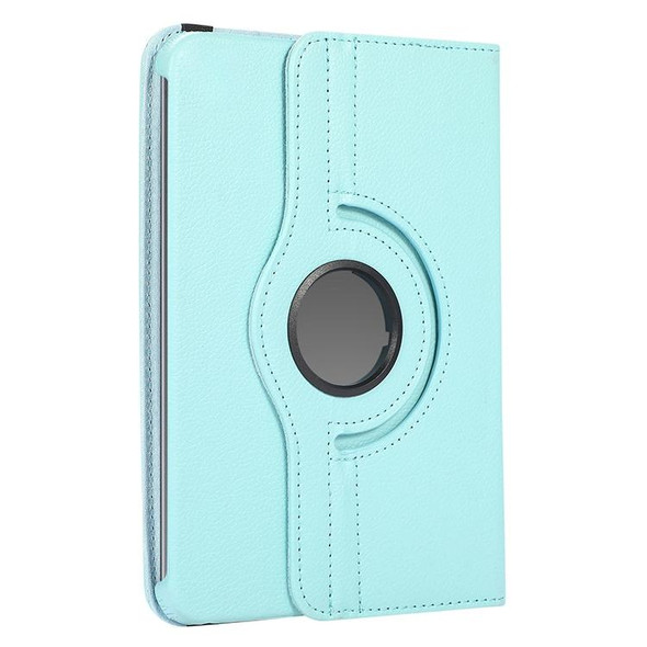 10 inch Tablet 360 Degree Rotation Litchi Texture Flip Leatherette Tablet Case(Sky Blue)