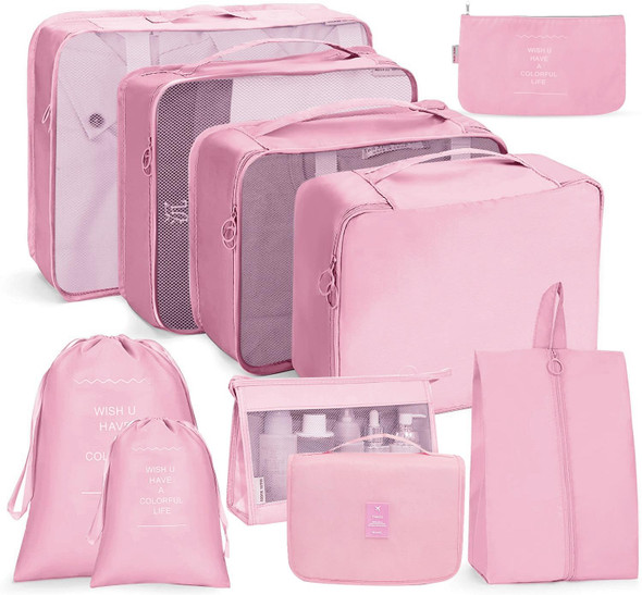 10 In 1 Travel Storage Bag Set Folding Storage Bag(Pink)