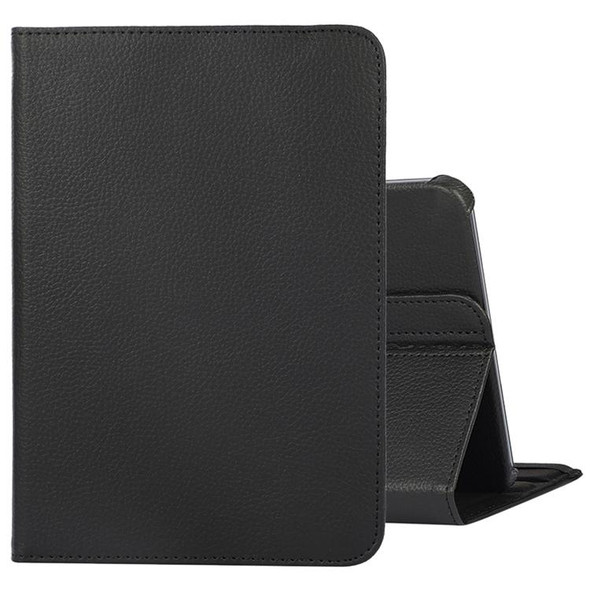10 inch Tablet 360 Degree Rotation Litchi Texture Flip Leatherette Tablet Case(Black)