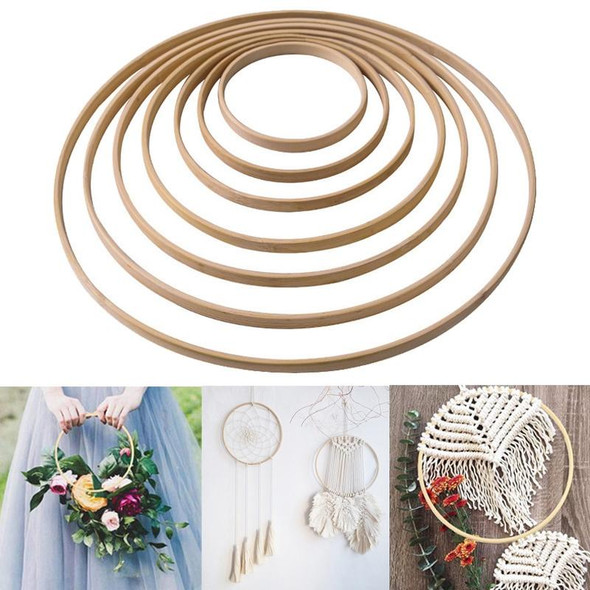 10 PCS Bamboo Circle Fan Frame Dream Catcher Making Circle Material, Size: 13cm(With 6mm Hole)