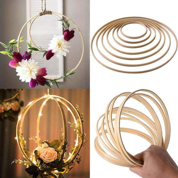 10 PCS Bamboo Circle Fan Frame Dream Catcher Making Circle Material, Size: 10cm(With 6mm Hole)