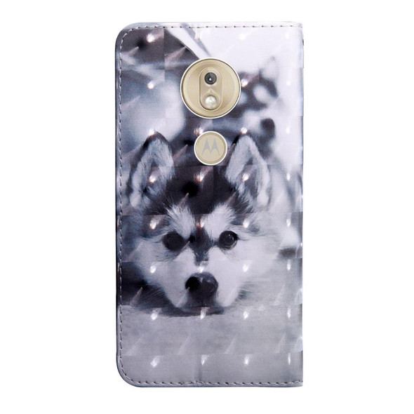 3D Painting Pattern Coloured Drawing Horizontal Flip TPU + PU Leatherette Case with Holder & Card Slots & Wallet - Motorola MOTO G7 Play EU /  US Version(Husky)