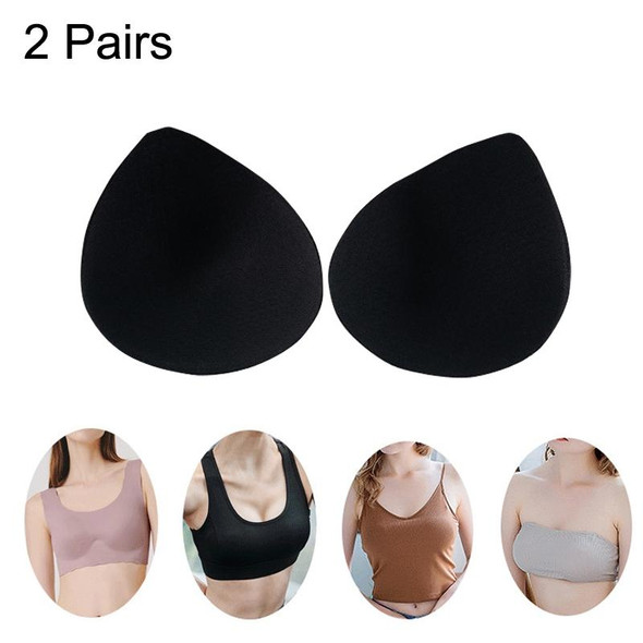 2 Pairs Sports Underwear Yoga Vest Sponge Pad Latex Cotton Chest Pad, Size: M(Black)