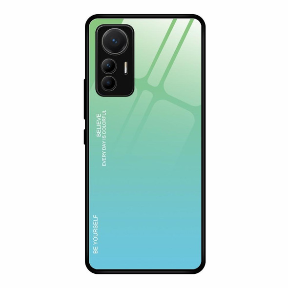 Xiaomi 12 Lite Gradient Color Glass Case(Green Cyan)